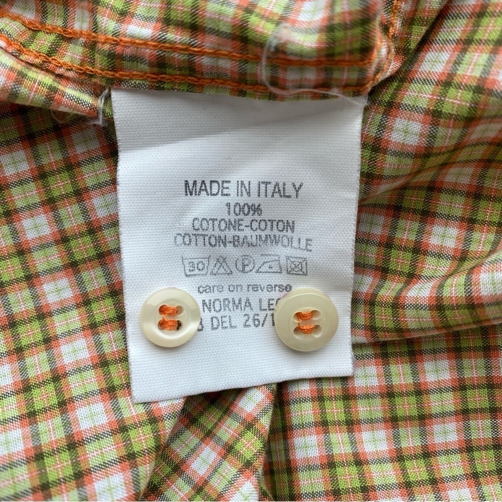 BEVILACQUA Italy Men's Button Up Shirt Plaid Check Size L - Picture 6 of 10